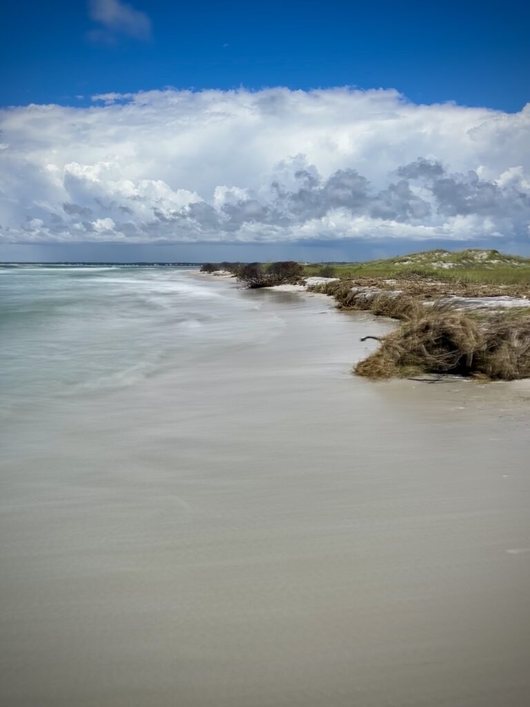 Walking along Topsail Beach NC